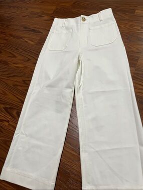 Jones New York Wide Leg Pants in White size 6